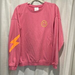 STARFIT Pink Sweatshirt with Orange Accents